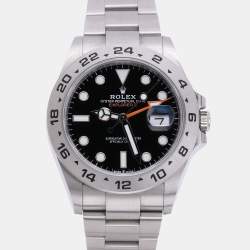 Pre Owned Rolex Black Stainless Steel Explorer II 226570 Men's Wristwatch 41.5 mm