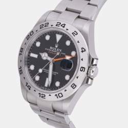 Pre Owned Rolex Black Stainless Steel Explorer II 226570 Men's Wristwatch 41.5 mm