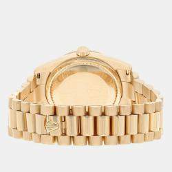 Pre Owned Rolex Day-Date 118238 Automatic Black 18k Yellow Gold Men's Wristwatch 36 mm