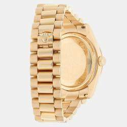Pre Owned Rolex Day-Date 118238 Automatic Black 18k Yellow Gold Men's Wristwatch 36 mm