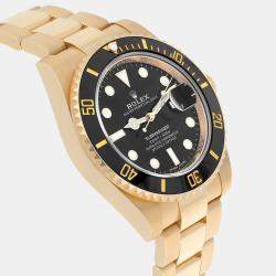 Pre Owned Rolex Submariner 116618LN Automatic Black 18k Yellow Gold Men's Wristwatch 40 mm
