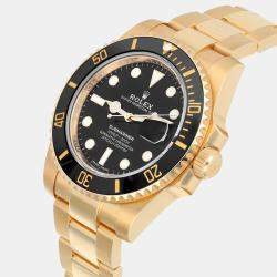 Pre Owned Rolex Submariner 116618LN Automatic Black 18k Yellow Gold Men's Wristwatch 40 mm