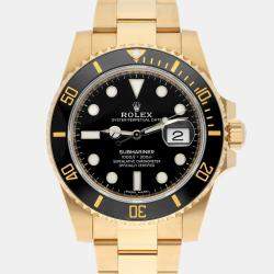 Pre Owned Rolex Submariner 116618LN Automatic Black 18k Yellow Gold Men's Wristwatch 40 mm