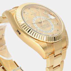 Pre Owned Rolex Sky-Dweller 326938 Automatic Champagne 18k Yellow Gold Men's Wristwatch 42 mm