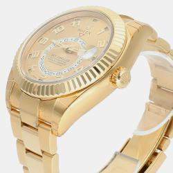 Pre Owned Rolex Sky-Dweller 326938 Automatic Champagne 18k Yellow Gold Men's Wristwatch 42 mm