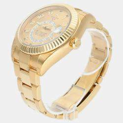 Pre Owned Rolex Sky-Dweller 326938 Automatic Champagne 18k Yellow Gold Men's Wristwatch 42 mm