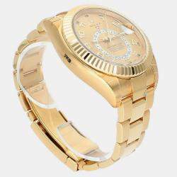 Pre Owned Rolex Sky-Dweller 326938 Automatic Champagne 18k Yellow Gold Men's Wristwatch 42 mm
