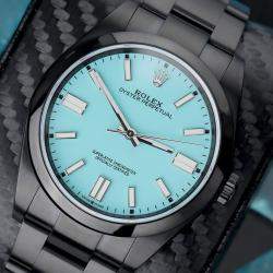 Pre Owned Rolex Oyster Perpetual 114300 Automatic Blue Stainless Steel Men's Wristwatch 39 mm