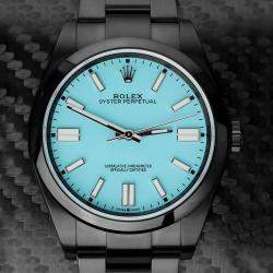 Pre Owned Rolex Oyster Perpetual 114300 Automatic Blue Stainless Steel Men's Wristwatch 39 mm