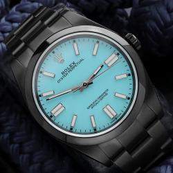 Pre Owned Rolex Oyster Perpetual 114300 Automatic Blue Stainless Steel Men's Wristwatch 39 mm