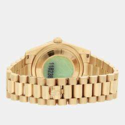 Pre Owned Rolex Day-Date 118238 Automatic Champagne 18k Yellow Gold Men's Wristwatch 36 mm