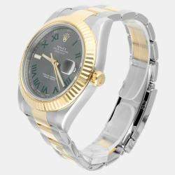 Pre Owned Rolex Datejust II 116333 Automatic Grey 18k Yellow Gold Stainless Steel Men's Wristwatch 41 mm