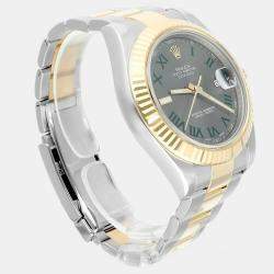 Pre Owned Rolex Datejust II 116333 Automatic Grey 18k Yellow Gold Stainless Steel Men's Wristwatch 41 mm