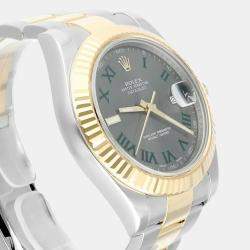 Pre Owned Rolex Datejust II 116333 Automatic Grey 18k Yellow Gold Stainless Steel Men's Wristwatch 41 mm