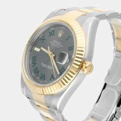 Pre Owned Rolex Datejust II 116333 Automatic Grey 18k Yellow Gold Stainless Steel Men's Wristwatch 41 mm