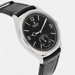 Pre Owned Rolex 1908 M52509-0002 Automatic Black 18k White Gold Men's Wristwatch 39 mm