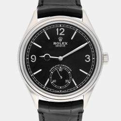 Pre Owned Rolex 1908 M52509-0002 Automatic Black 18k White Gold Men's Wristwatch 39 mm