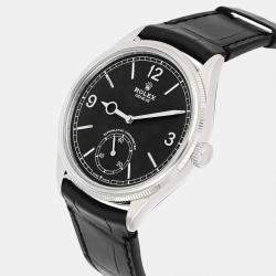 Pre Owned Rolex 1908 M52509-0002 Automatic Black 18k White Gold Men's Wristwatch 39 mm