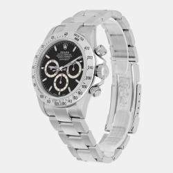 Pre Owned Rolex Cosmograph Daytona 16520 Automatic Black Stainless Steel Men's Wristwatch 40 mm