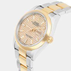 Pre Owned Rolex Datejust 126203-0040 Automatic Champagne 18k Yellow Gold Stainless Steel Men's Wristwatch 36 mm