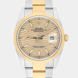 Pre Owned Rolex Datejust 126203-0040 Automatic Champagne 18k Yellow Gold Stainless Steel Men's Wristwatch 36 mm