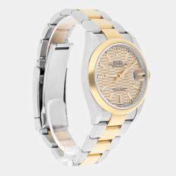 Pre Owned Rolex Datejust 126203-0040 Automatic Champagne 18k Yellow Gold Stainless Steel Men's Wristwatch 36 mm