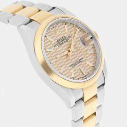 Pre Owned Rolex Datejust 126203-0040 Automatic Champagne 18k Yellow Gold Stainless Steel Men's Wristwatch 36 mm