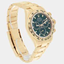 Pre Owned Rolex Cosmograph Daytona 116508 Automatic Green 18k Yellow Gold Men's Wristwatch 40 mm