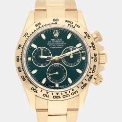 Pre Owned Rolex Cosmograph Daytona 116508 Automatic Green 18k Yellow Gold Men's Wristwatch 40 mm