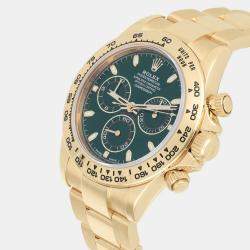 Pre Owned Rolex Cosmograph Daytona 116508 Automatic Green 18k Yellow Gold Men's Wristwatch 40 mm