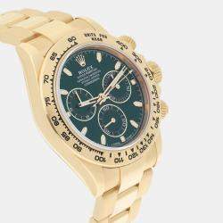 Pre Owned Rolex Cosmograph Daytona 116508 Automatic Green 18k Yellow Gold Men's Wristwatch 40 mm