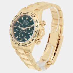 Pre Owned Rolex Cosmograph Daytona 116508 Automatic Green 18k Yellow Gold Men's Wristwatch 40 mm