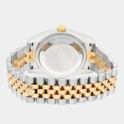 Pre Owned Rolex Datejust 116233 Automatic Black 18k Yellow Gold Stainless Steel Men's Wristwatch 36 mm