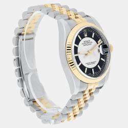 Pre Owned Rolex Datejust 116233 Automatic Black 18k Yellow Gold Stainless Steel Men's Wristwatch 36 mm