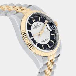 Pre Owned Rolex Datejust 116233 Automatic Black 18k Yellow Gold Stainless Steel Men's Wristwatch 36 mm