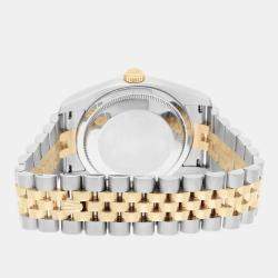 Pre Owned Rolex Datejust 116233 Automatic White 18k Yellow Gold Stainless Steel Men's Wristwatch 36 mm