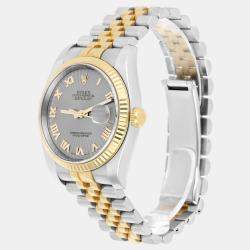 Pre Owned Rolex Datejust 116233 Automatic Silver 18k Yellow Gold Stainless Steel Men's Wristwatch 36 mm