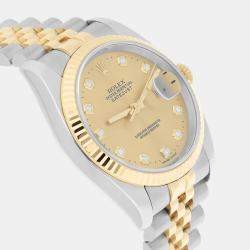 Pre Owned Rolex Datejust 116233 Automatic Champagne 18k Yellow Gold Stainless Steel Men's Wristwatch 36 mm