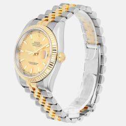 Pre Owned Rolex Datejust 116233 Automatic Champagne 18k Yellow Gold Stainless Steel Men's Wristwatch 36 mm