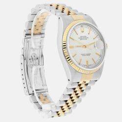Pre Owned Rolex Datejust 16013 Automatic Silver 18k Yellow Gold Stainless Steel Men's Wristwatch 36 mm