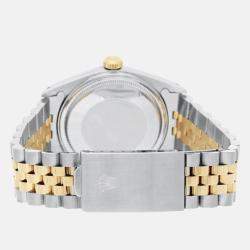 Pre Owned Rolex Datejust 16013 Automatic Silver 18k Yellow Gold Stainless Steel Men's Wristwatch 36 mm
