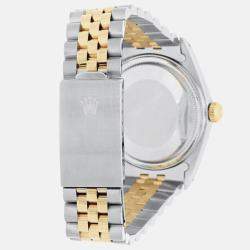 Pre Owned Rolex Datejust 16013 Automatic Silver 18k Yellow Gold Stainless Steel Men's Wristwatch 36 mm