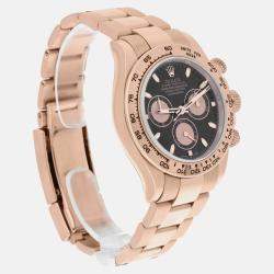Pre Owned Rolex Cosmograph Daytona 116505 Automatic Black 18k Rose Gold Men's Wristwatch 40 mm
