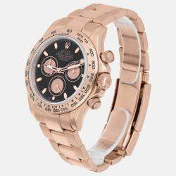 Pre Owned Rolex Cosmograph Daytona 116505 Automatic Black 18k Rose Gold Men's Wristwatch 40 mm