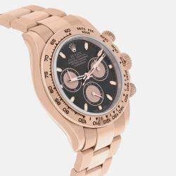 Pre Owned Rolex Cosmograph Daytona 116505 Automatic Black 18k Rose Gold Men's Wristwatch 40 mm
