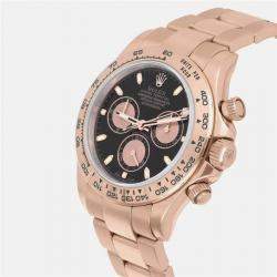 Pre Owned Rolex Cosmograph Daytona 116505 Automatic Black 18k Rose Gold Men's Wristwatch 40 mm
