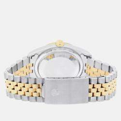 Pre Owned Rolex Datejust 16233 Automatic Champagne 18k Yellow Gold Stainless Steel Men's Wristwatch 36 mm