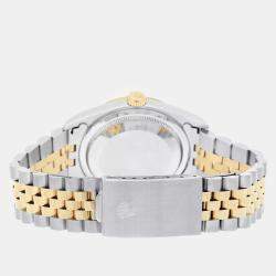 Pre Owned Rolex Datejust 16233 Automatic Champagne 18k Yellow Gold Stainless Steel Men's Wristwatch 36 mm
