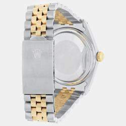 Pre Owned Rolex  Datejust 16013 Automatic White 18k Yellow Gold Stainless Steel Men's Wristwatch 36 mm