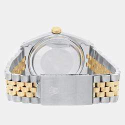 Pre Owned Rolex  Datejust 16013 Automatic White 18k Yellow Gold Stainless Steel Men's Wristwatch 36 mm